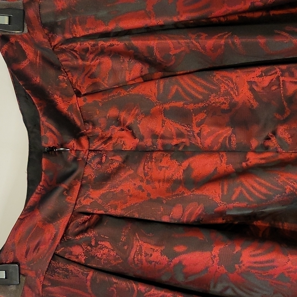 Jessica Howard Women's Black Red Floral Long Skirt - Picture 8 of 15